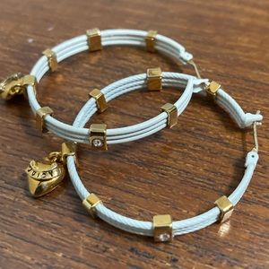 Juicy Couture Cream Gold Heart Hoop Earrings